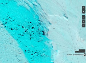NASA Worldview “false-color” image of the North Pole on August 13th 2017, derived from the MODIS sensor on the Terra satellite