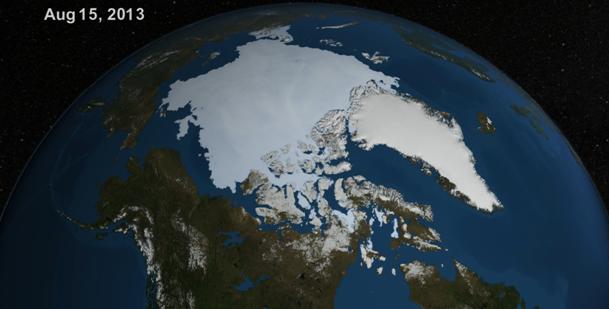 NASA visualization of the Arctic on August 15th 2013