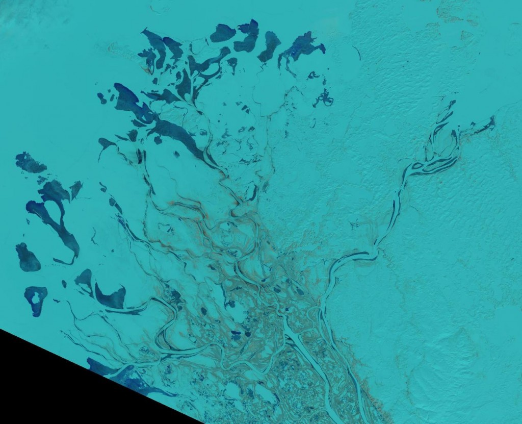 A Landsat 8 image of the Mackenzie Delta on May 4th 2015