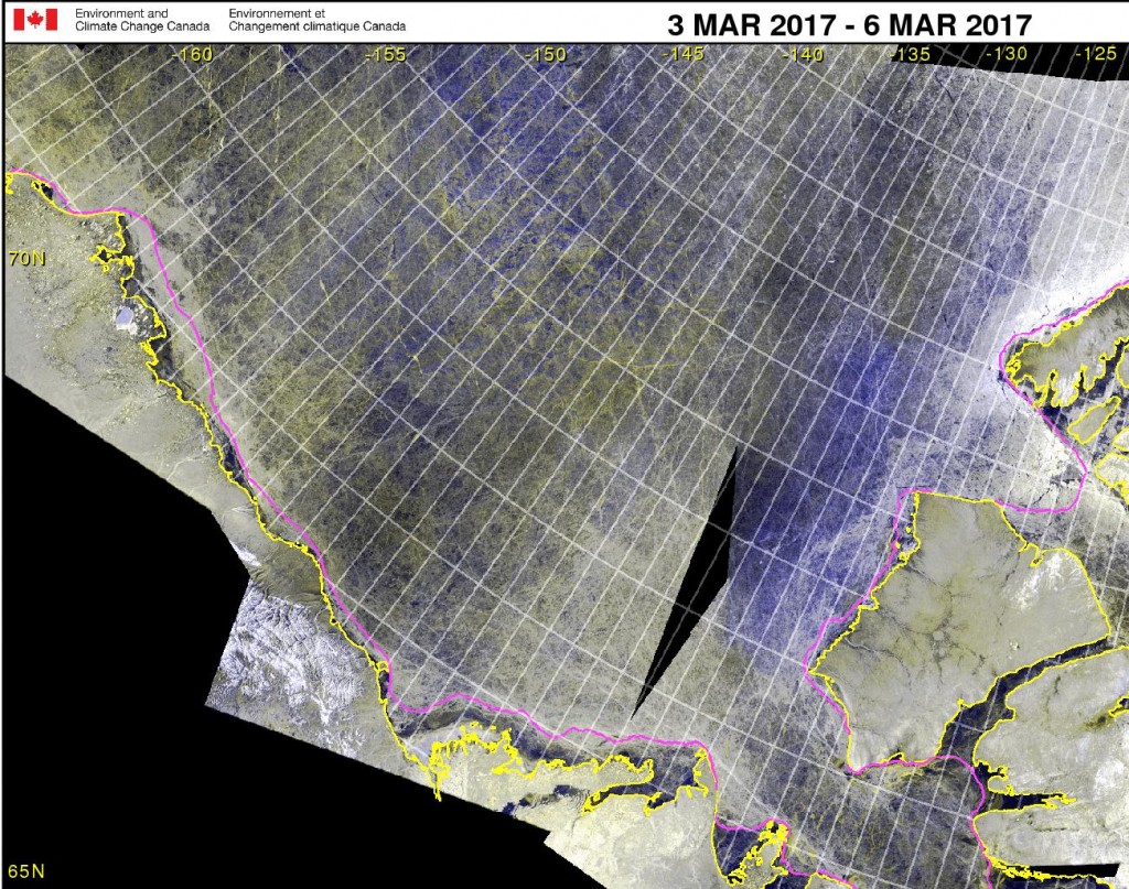 Canadian Ice Service RadarSat 2 mosaic on March 6th 2017