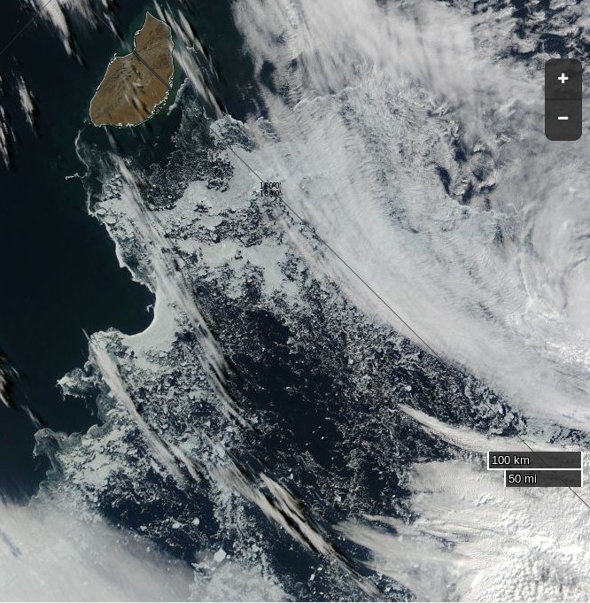 NASA Worldview “true-color” image of the northern Chukchi Sea on August 28th 2016, derived from the MODIS sensor on the Aqua satellite
