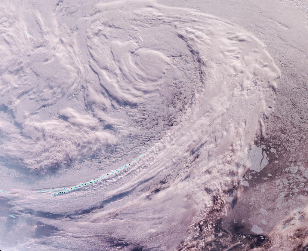 Confirmation from the Suomi satellite on July 16th 2016 that the “Big Block” multi-year ice floe north of Barrow has split